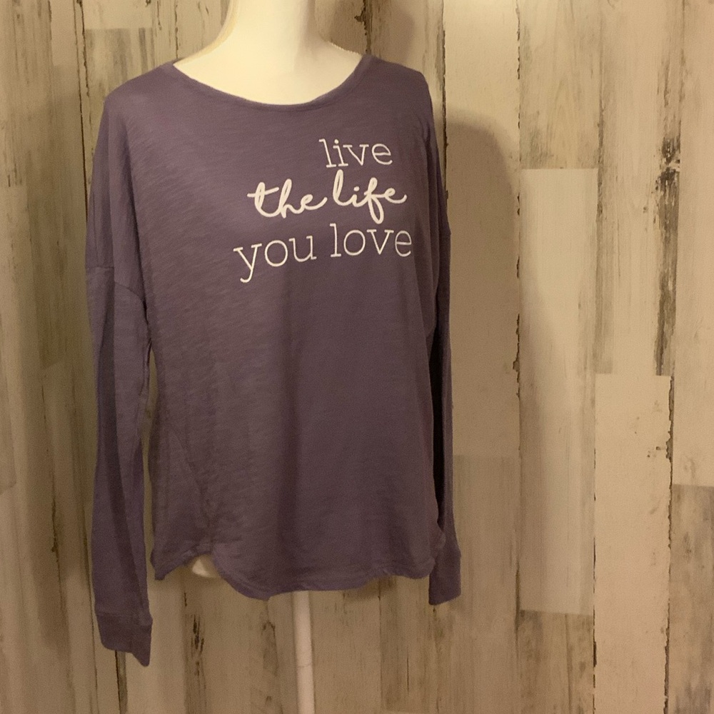 “Live The Life You Love” Purple Long Sleeve Women's Top